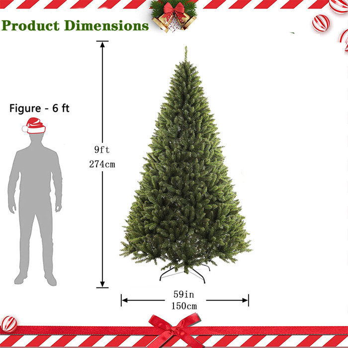 The Holiday Aisle® 9FT Premium Spruce Artificial Holiday Christmas Tree,2830 Branch Tips,Metal